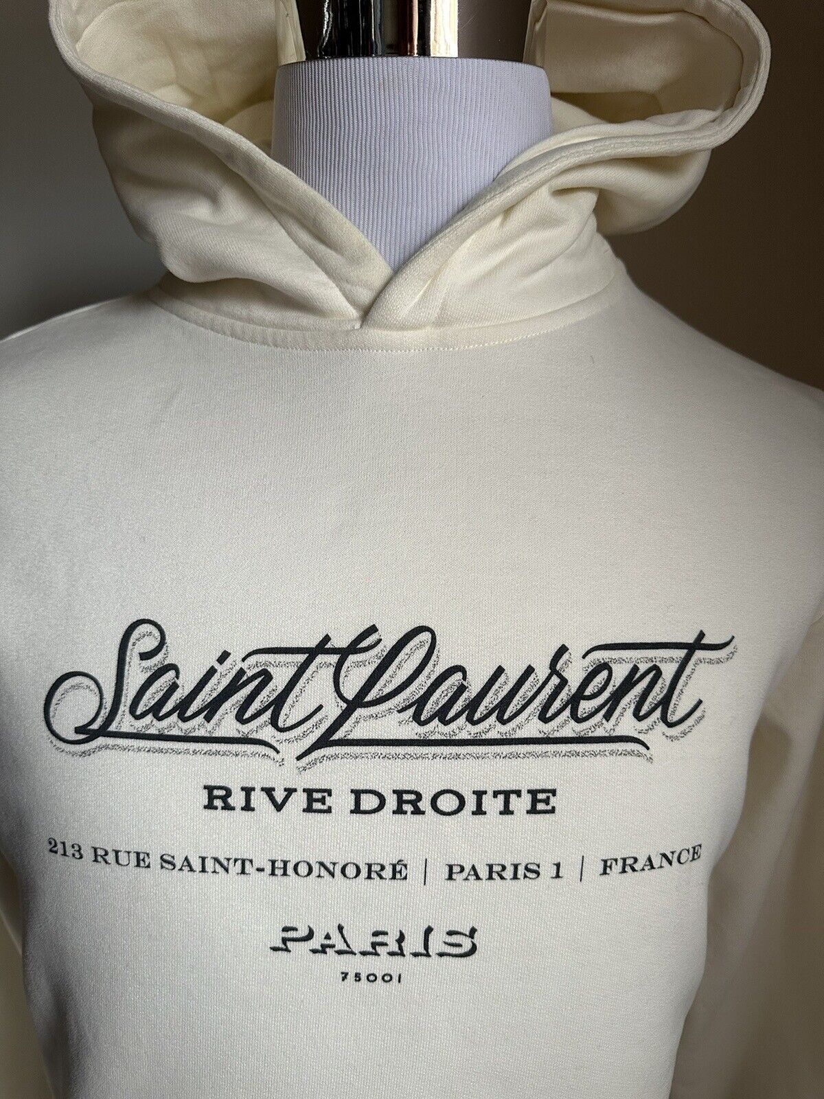 NWT Saint Laurent Paris City hoodie Pullover Off White Size M France