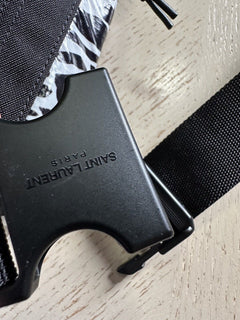 New Saint Laurent CROSSBODY BAG in leopard print nvlon Black/White