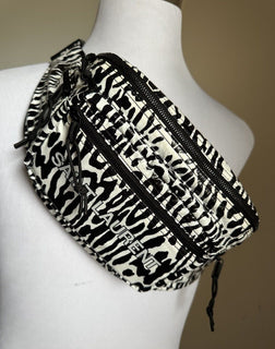 New Saint Laurent CROSSBODY BAG in leopard print nvlon Black/White
