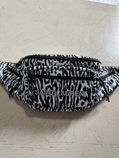 New Saint Laurent CROSSBODY BAG in leopard print nvlon Black/White