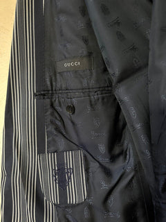 $2780 Gucci Tom Ford Men Iconic Sport Coat Blazer Navy/White 42R US/52R Eu