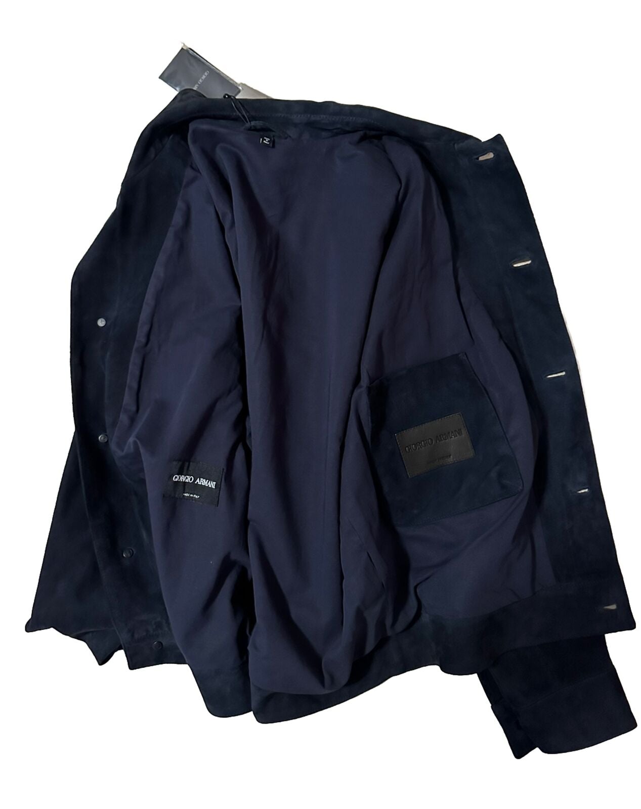 NWT $5800 Giorgio Armani Men’s Light Suede Jacket Blazer Navy 40 US/50 Eu Italy