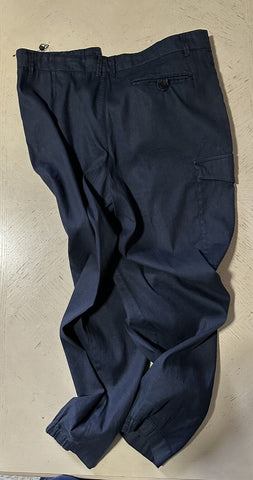 NWT $875 Giorgio Armani Men Linen/Cotton Jogging Cargo Pants Navy 32 US/48 Eu