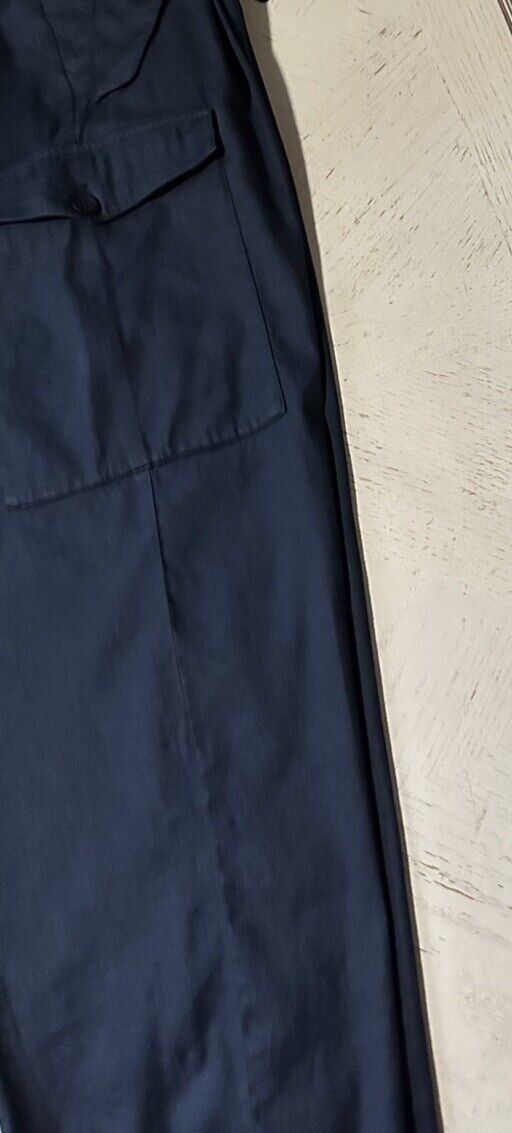 NWT $875 Giorgio Armani Men Linen/Cotton Jogging Cargo Pants Navy 34 US/50 Eu