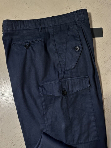 NWT $875 Giorgio Armani Men Linen/Cotton Jogging Cargo Pants Navy 36 US/52 Eu