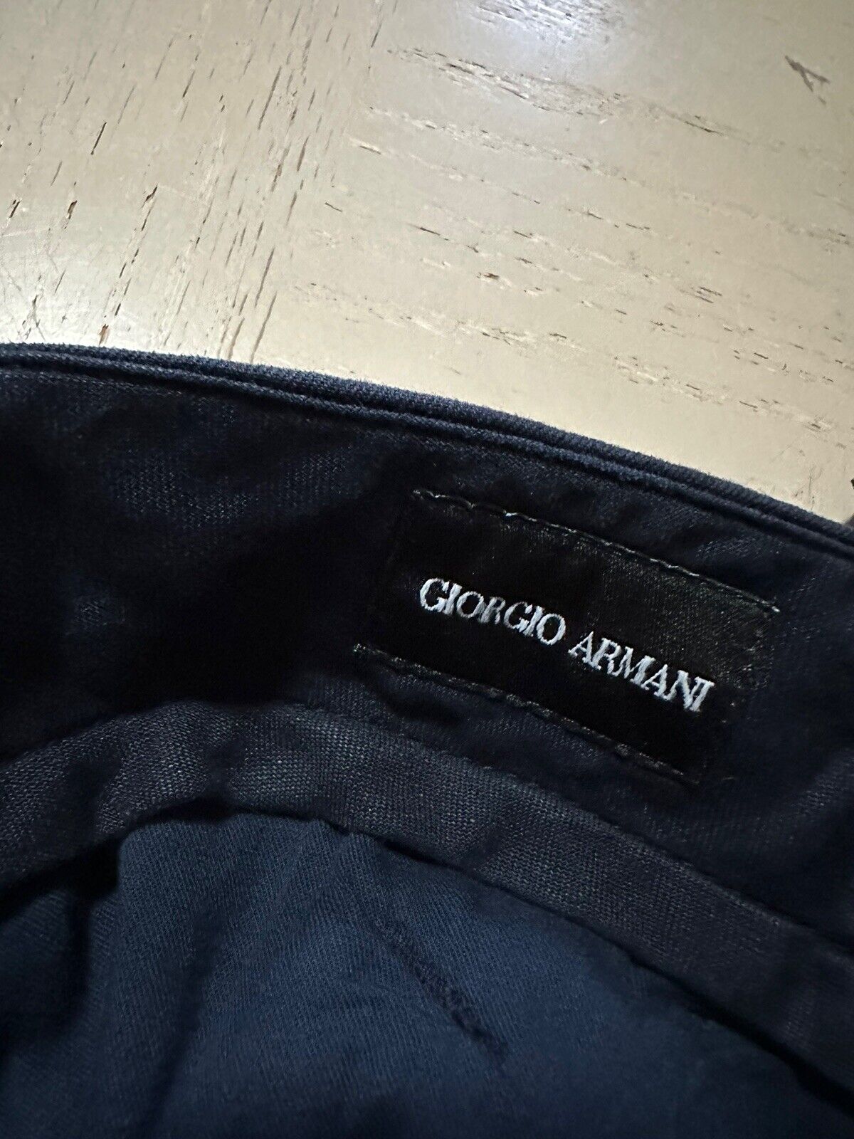 NWT $875 Giorgio Armani Men Linen/Cotton Jogging Cargo Pants Navy 36 US/52 Eu