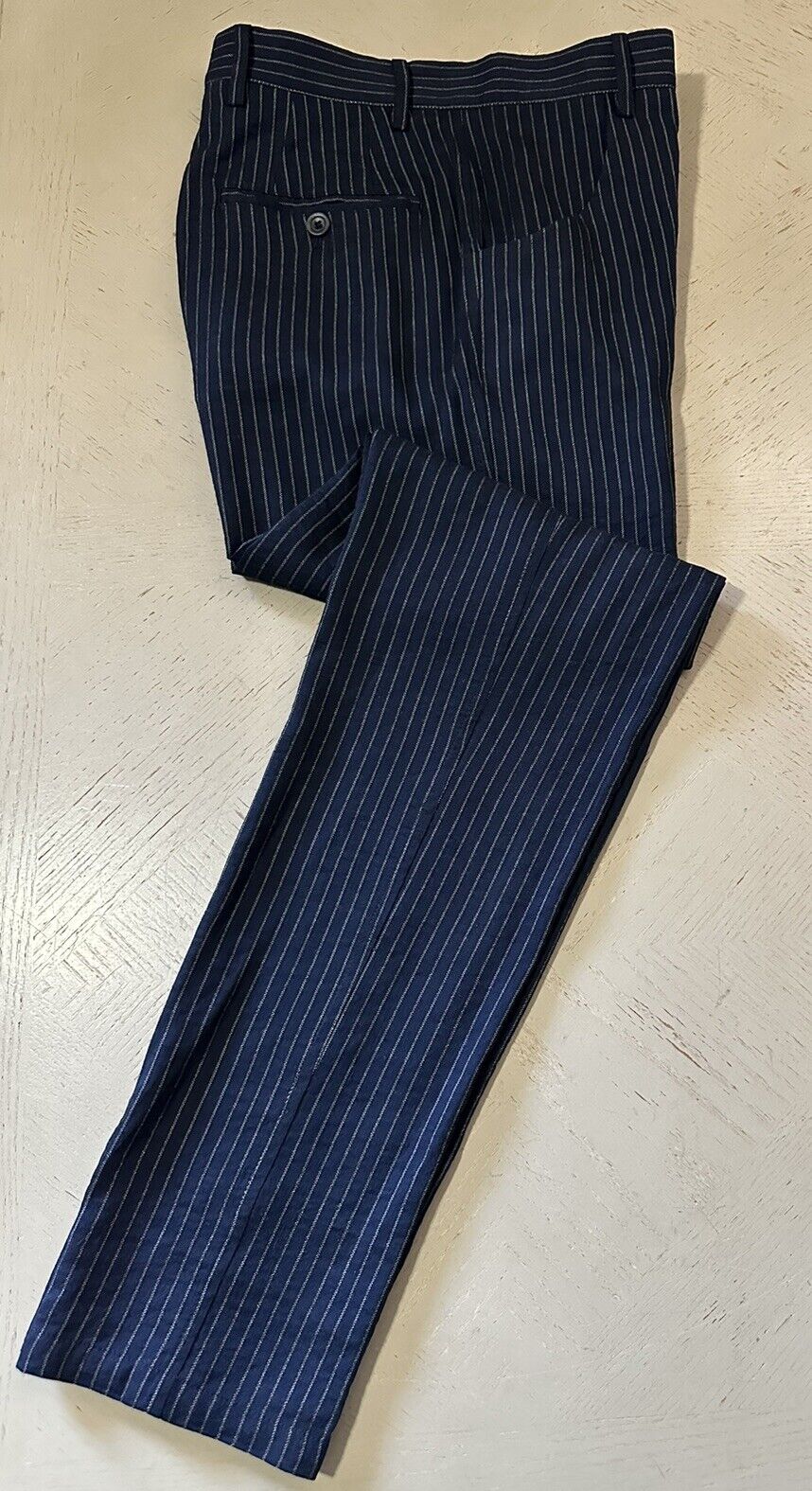 NWT $1195 Giorgio Armani Mens Pants Striped Blue 32 US/48 Eu Italy