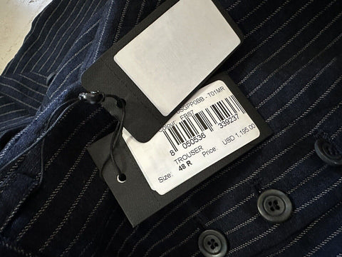 NWT $1195 Giorgio Armani Mens Pants Striped Blue 32 US/48 Eu Italy