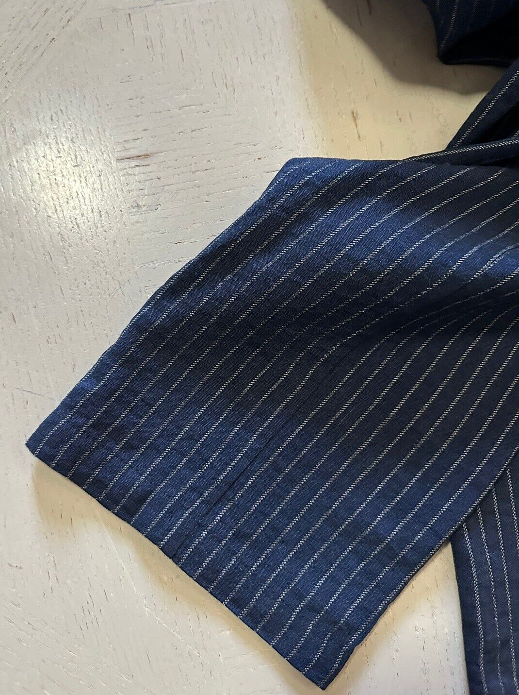 NWT $1195 Giorgio Armani Mens Pants Striped Blue 34 US/50 Eu Italy