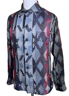 NWT $2195 Giorgio Armani Men Blazer Shirt Blue/Red/Multi 38 US/48 Eu Italy