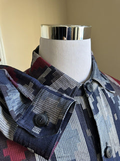 NWT $2195 Giorgio Armani Men Blazer Shirt Blue/Red/Multi 38 US/48 Eu Italy