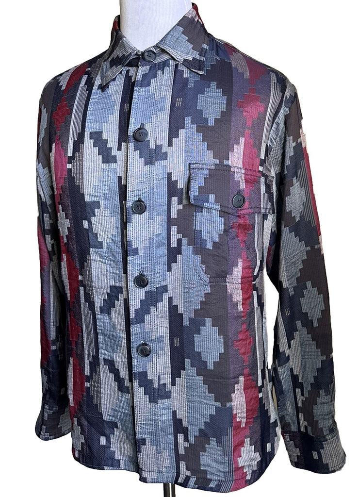 NWT $2195 Giorgio Armani Men Blazer Shirt Blue/Red/Multi 40 US/50 Eu Italy