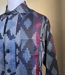 NWT $2195 Giorgio Armani Men Blazer Shirt Blue/Red/Multi 40 US/50 Eu Italy