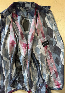 NWT $2195 Giorgio Armani Men Blazer Shirt Blue/Red/Multi 40 US/50 Eu Italy
