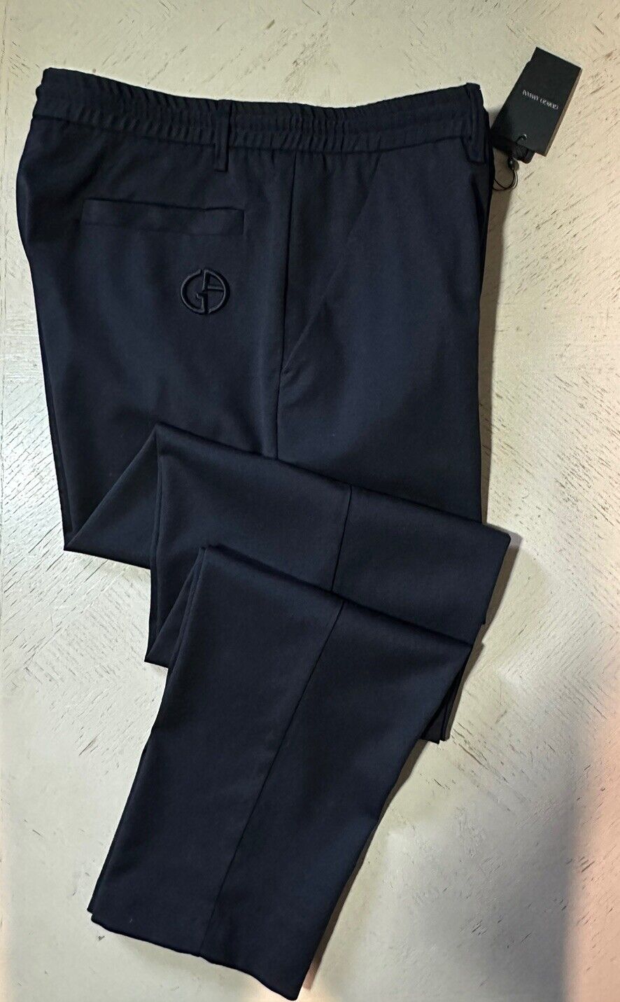 NWT $1025 Giorgio Armani Mens Drawstring Pants Black 32 US/48 Eu Italy