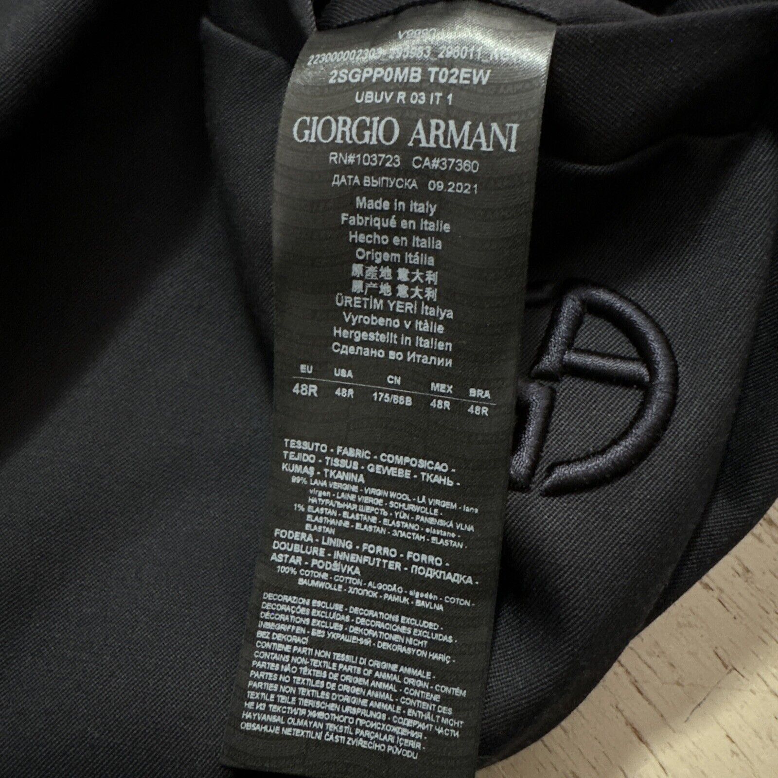 NWT $1025 Giorgio Armani Mens Drawstring Pants Black 32 US/48 Eu Italy