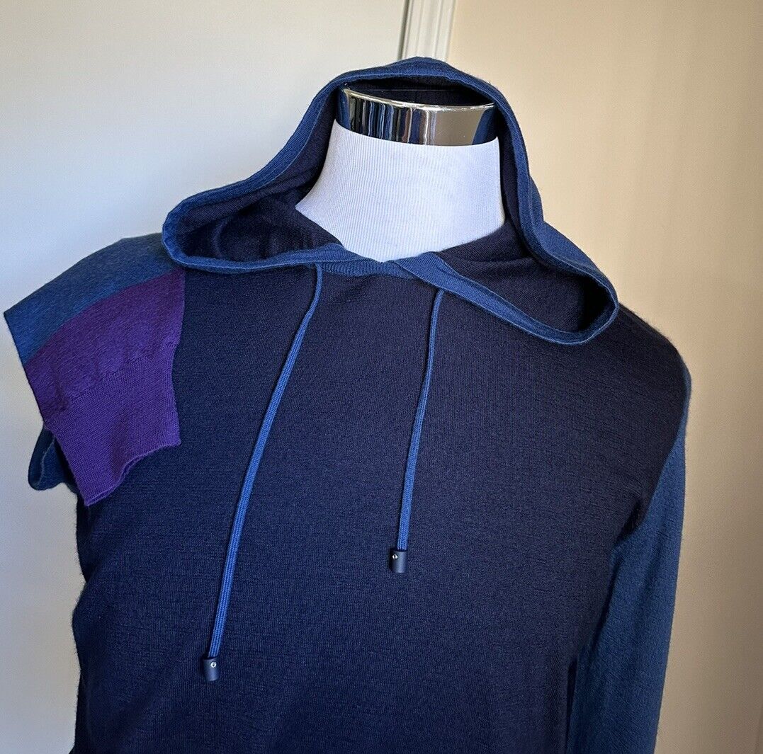 New $2095 Giorgio Armani Men’s hooded Sweater Navy/Blue/Purple 50 US ( M ) Ita