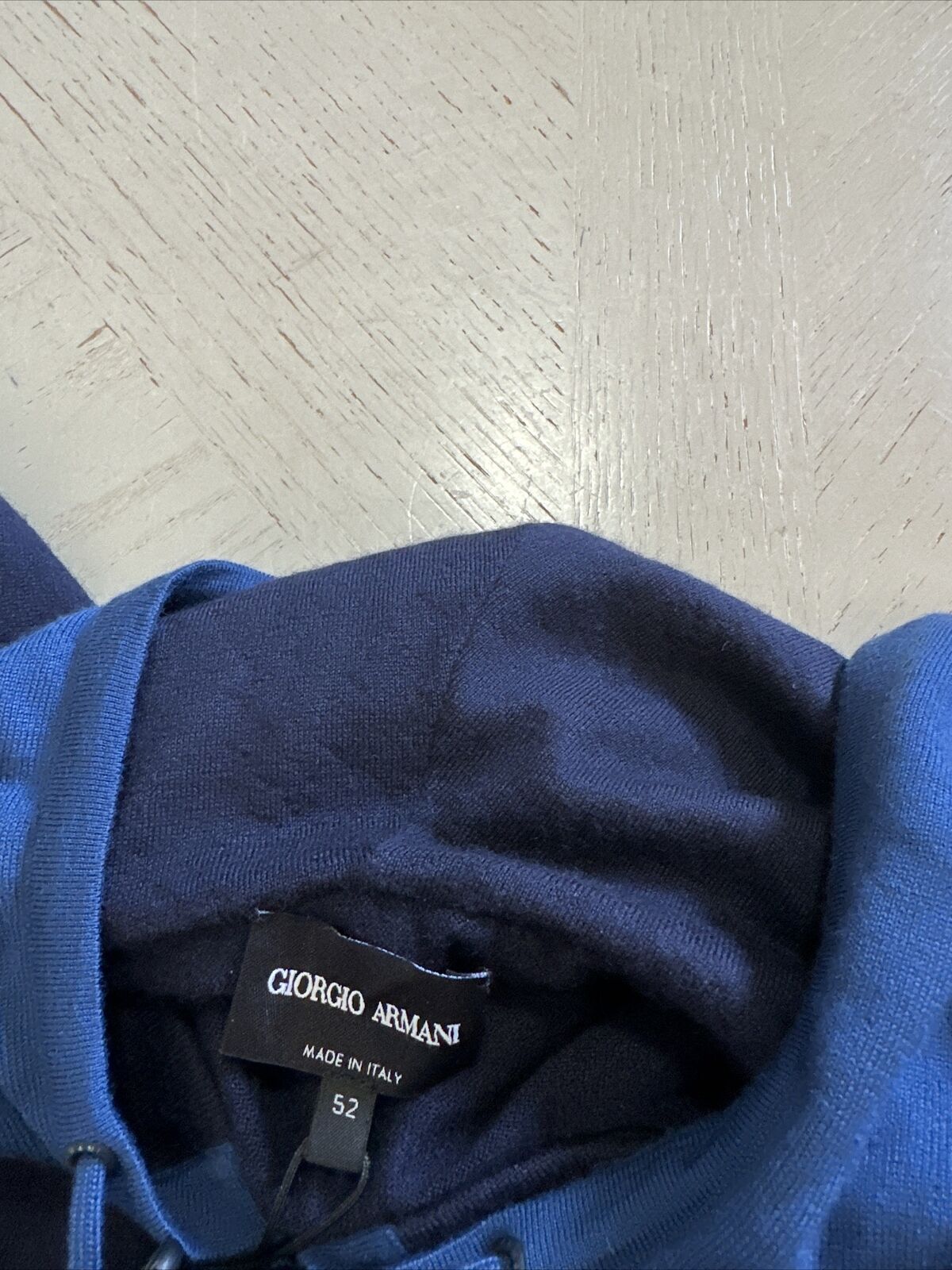 New $2095 Giorgio Armani Men’s hooded Sweater Navy/Blue/Purple 52 US ( L ) Ita