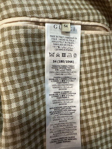 NWT $2600 Gucci Men’s Linen Sport Coat Blazer Ivory/Beige 44R US/54R Eu