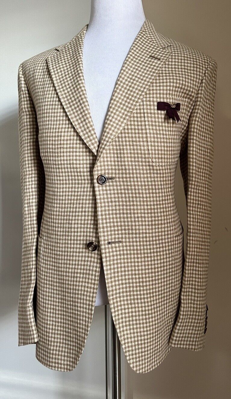 NWT $2600 Gucci Men’s Linen Sport Coat Blazer Ivory/Beige 44R US/54R Eu