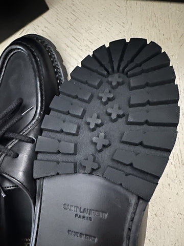 NIB $945 Saint Laurent Men Leather Shoes Black 12 US/45 Eu 687532