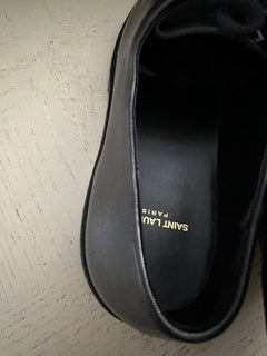 NIB $945 Saint Laurent Men Leather Shoes Black 12 US/45 Eu 687532