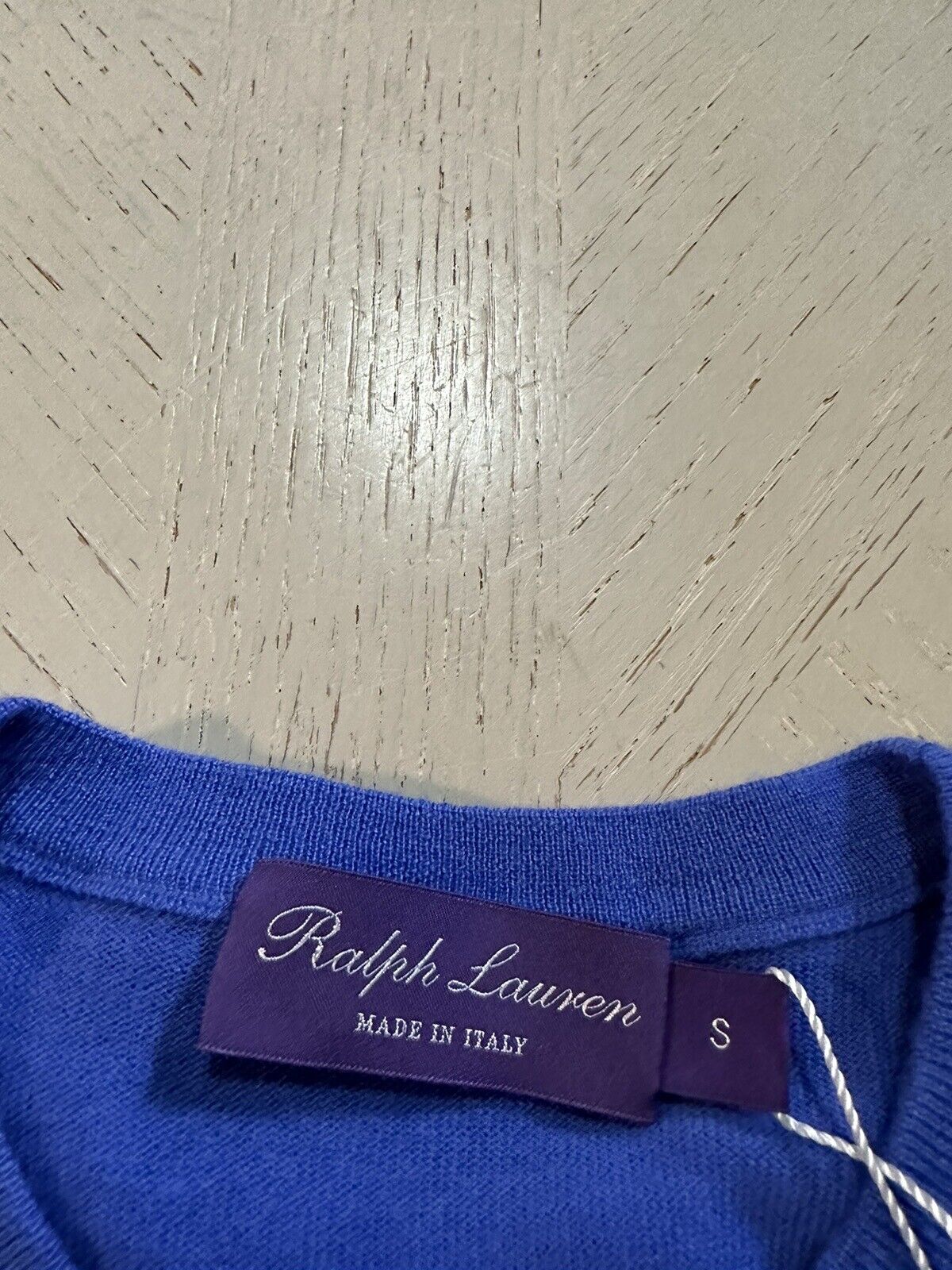 NWT $995 Ralph Lauren Purple Label Men Cashmere Crewneck Sweater Blue S Italy