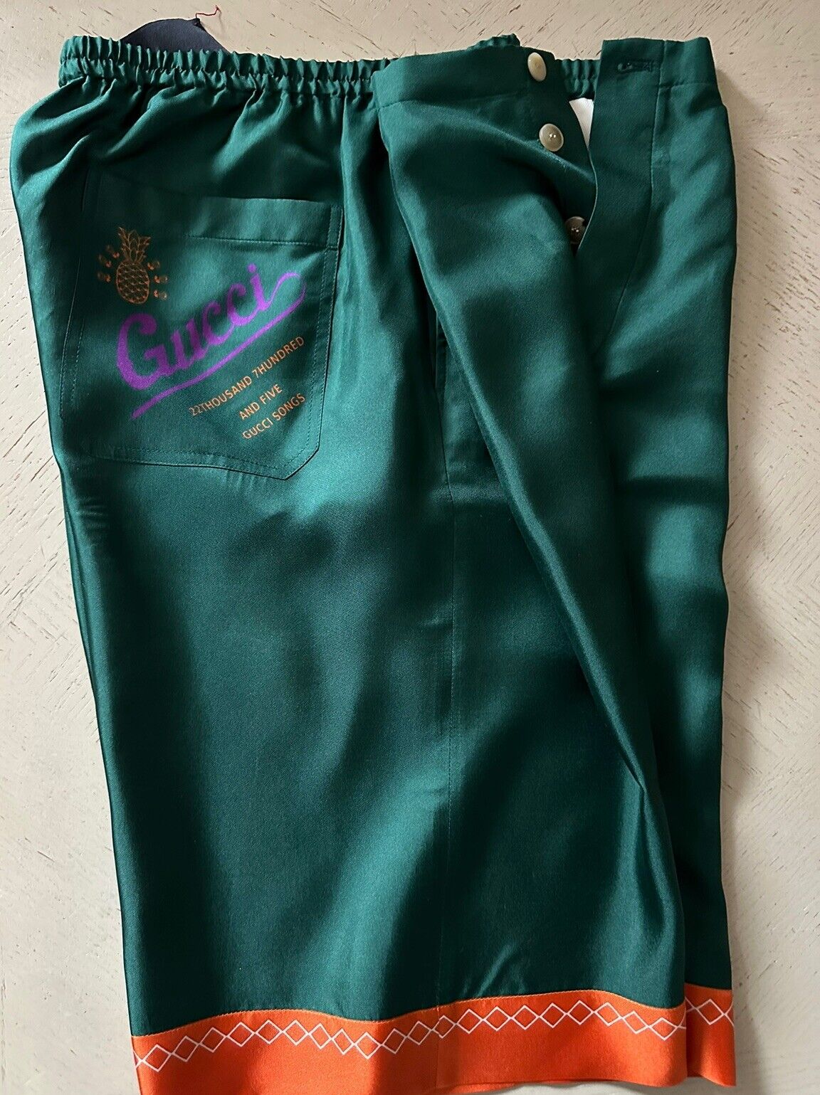NWT $1300 Gucci Men’s Gucci Monogram Silk Short Pants Green 38 US/54 Eu