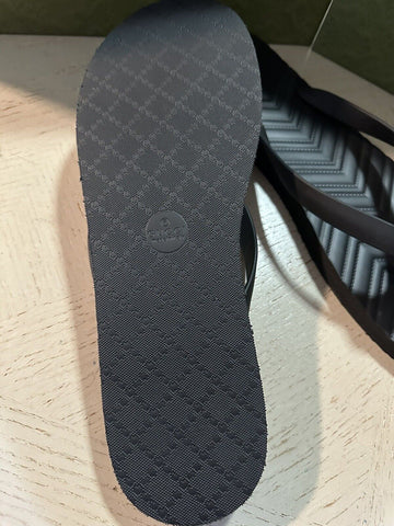 NIB Gucci Men SANDALS BLACK RUBBER FLIP FLOPS GG Logo Black 12.5 US/12 UK 659229