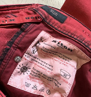 NWT $1895 Kiton Men Straight Leg Slim Fit Jeans Pants Red 34 US/50 Eu Italy
