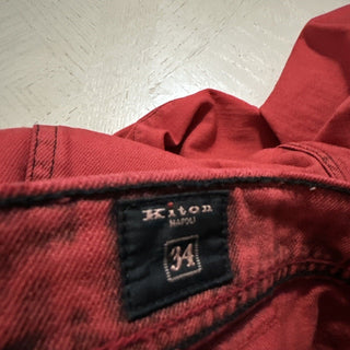 NWT $1895 Kiton Men Straight Leg Slim Fit Jeans Pants Red 34 US/50 Eu Italy