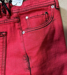 NWT $1895 Kiton Men Straight Leg Slim Fit Jeans Pants Red 34 US/50 Eu Italy