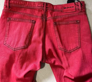 NWT $1895 Kiton Men Straight Leg Slim Fit Jeans Pants Red 34 US/50 Eu Italy