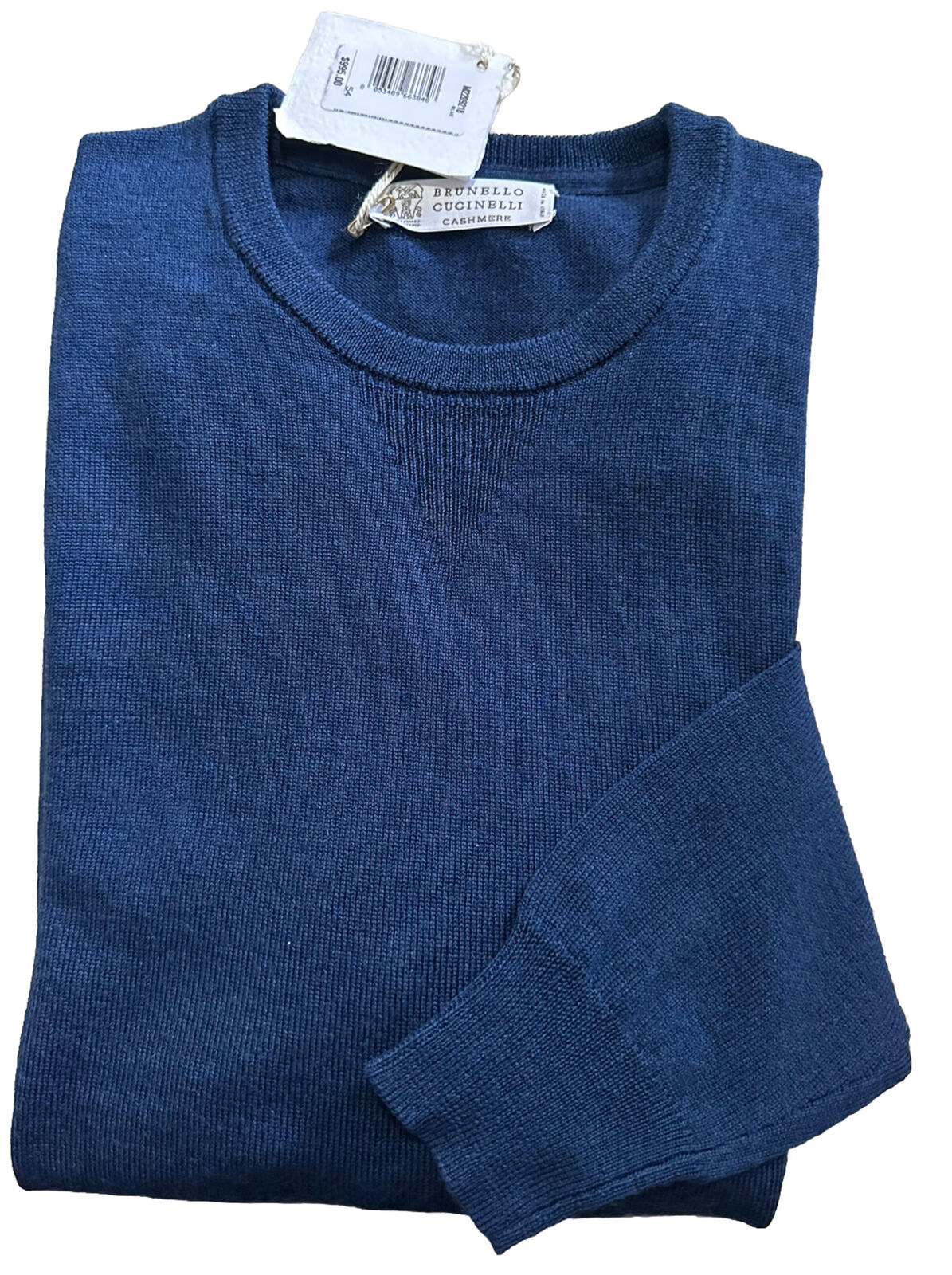 New $995 Brunello Cucinelli Men’s Crewneck Slim Fit Wool Sweater Blue Size M