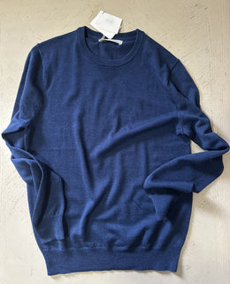 New $995 Brunello Cucinelli Men’s Crewneck Slim Fit Wool Sweater Blue Size M