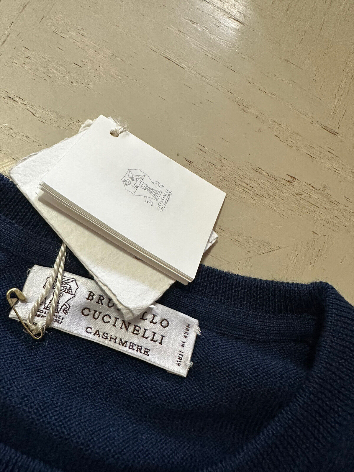 New $995 Brunello Cucinelli Men’s Crewneck Slim Fit Wool Sweater Blue Size M