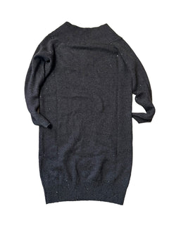 New $4495 Brunello Cucinelli Cashmere Blend Sweater Dress BLACK STONE Size S