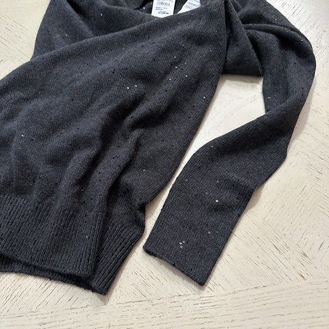 New $4495 Brunello Cucinelli Cashmere Blend Sweater Dress BLACK STONE Size S
