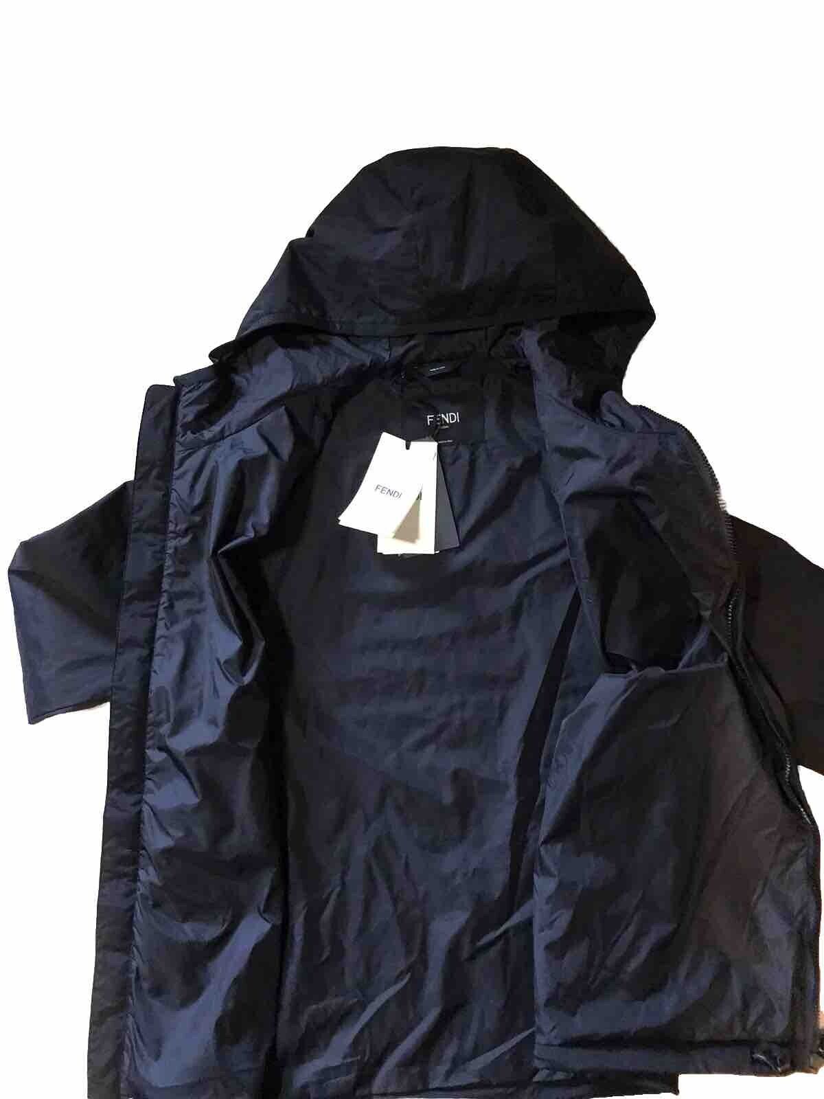 New $2350 Fendi Men’s Windbreaker Coat Black Size 38 US/48 It Italy