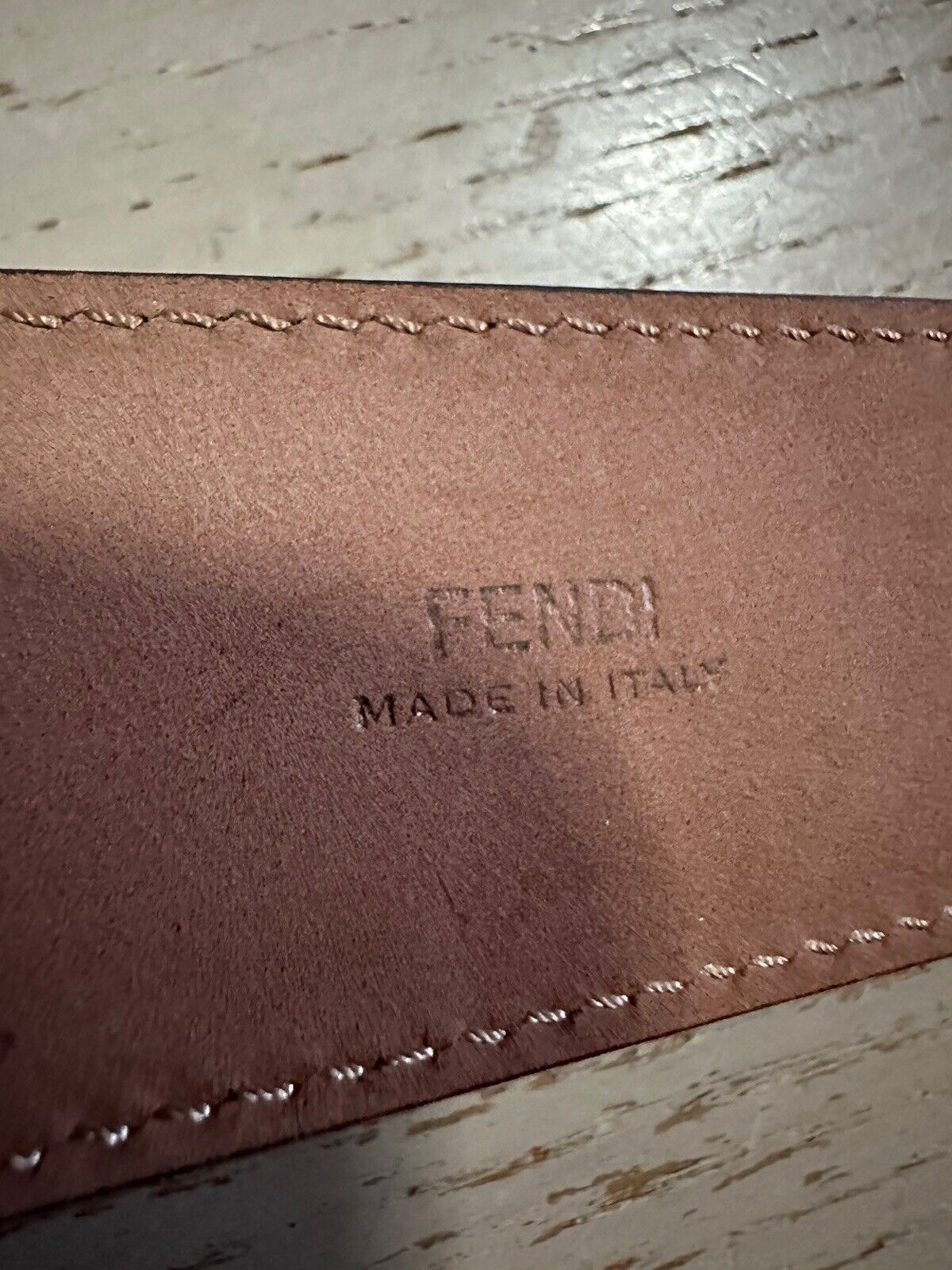 New $590 Fendi Men FF Logo Leather Belt Brown/Black 36/90
