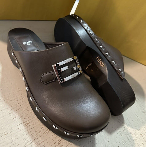 NIB $1250 Fendi Men’s Leather Sandal Shoes Color Coffee 10 US/9 UK 7D1576