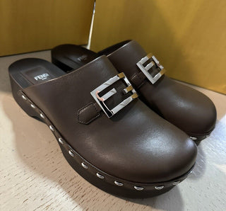 NIB $1250 Fendi Men’s Leather Sandal Shoes Color Coffee 10 US/9 UK 7D1576