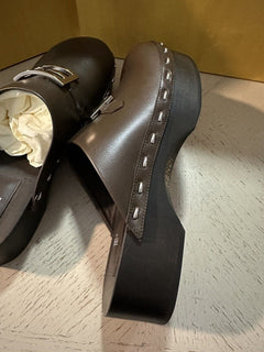 NIB $1250 Fendi Men’s Leather Sandal Shoes Color Coffee 10 US/9 UK 7D1576