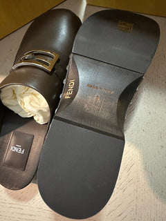 NIB $1250 Fendi Men’s Leather Sandal Shoes Color Coffee 10 US/9 UK 7D1576