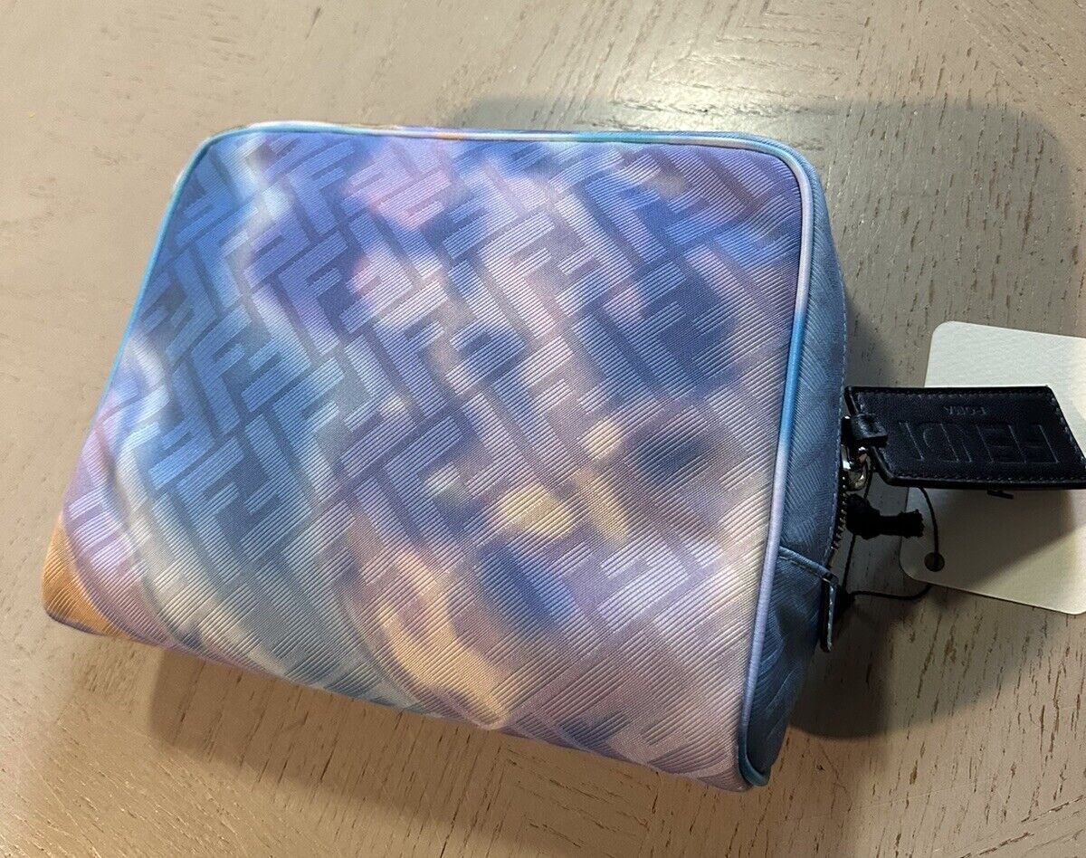 New $720 Fendi Zipper Toiletry Travel Bag Color Azzurro Italy