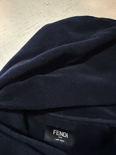 NWT $1190 Fendi Men FF Logo hooded Sweater/Knit Pullover Navy Size L