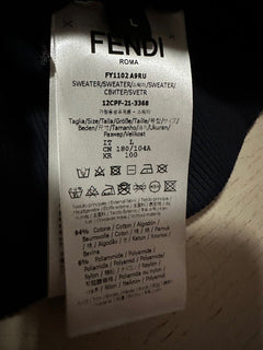 NWT $1190 Fendi Men FF Logo hooded Sweater/Knit Pullover Navy Size L