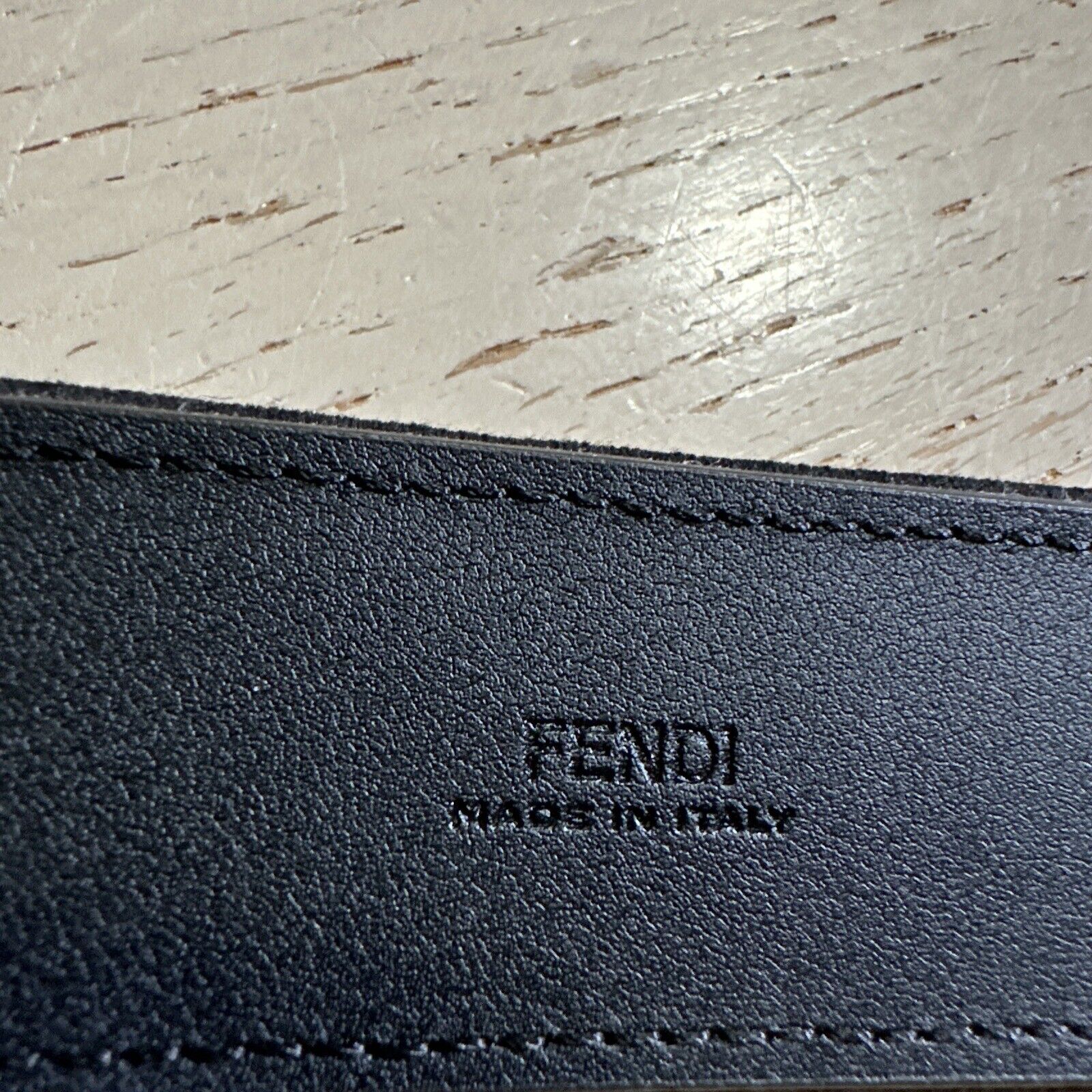 New $750 Fendi Womens FF Logo Leather  Belt Black/Brown/White 36/90