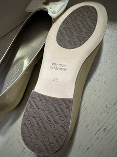 NIB Armani Junior Girls Shoes Color Gold Size 35 Eu