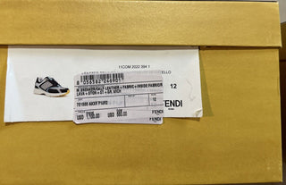 NIB $1100 Fendi Men FF Logo Leather Athletic Light Sneakers Charcoal 13 US/12 UK